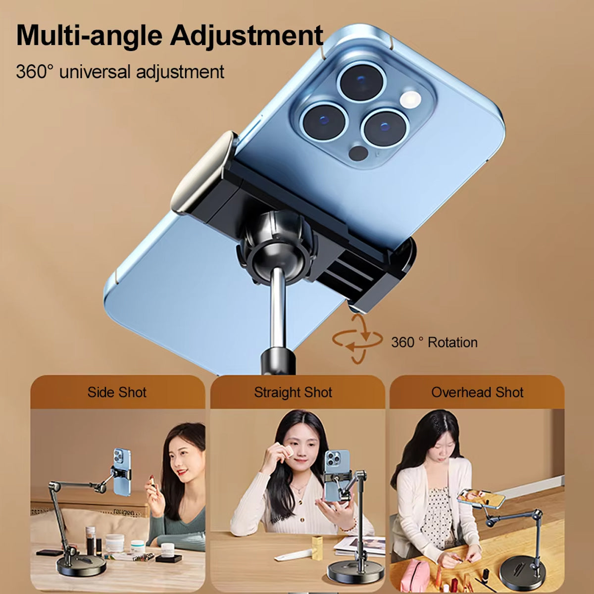 Mobile Phone Stand Overhead Shooting Adjustable Desk Holder