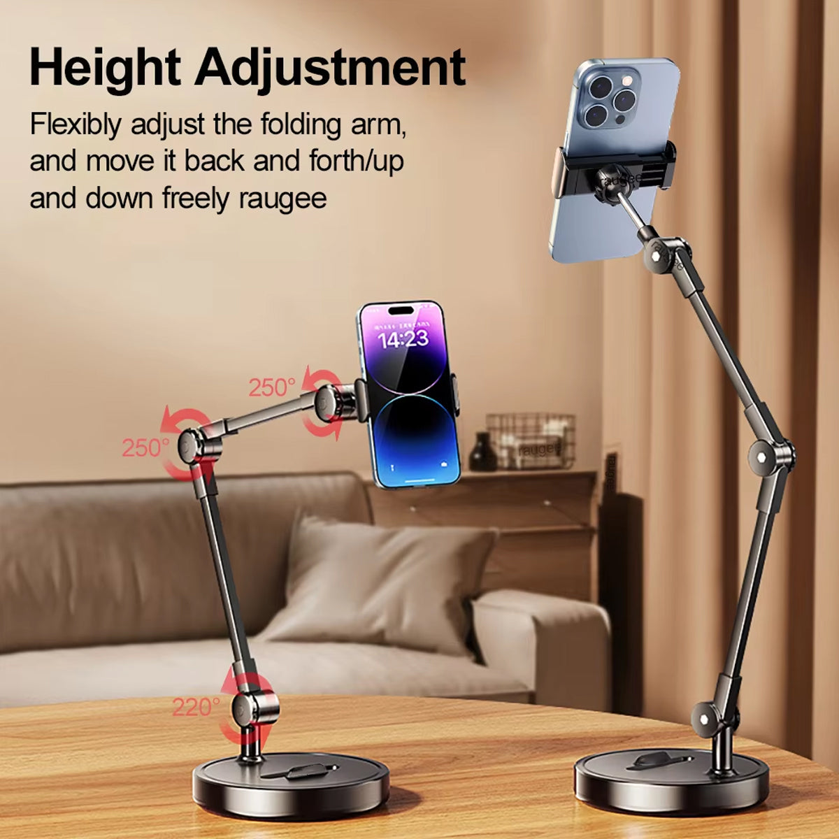 Mobile Phone Stand Overhead Shooting Adjustable Desk Holder