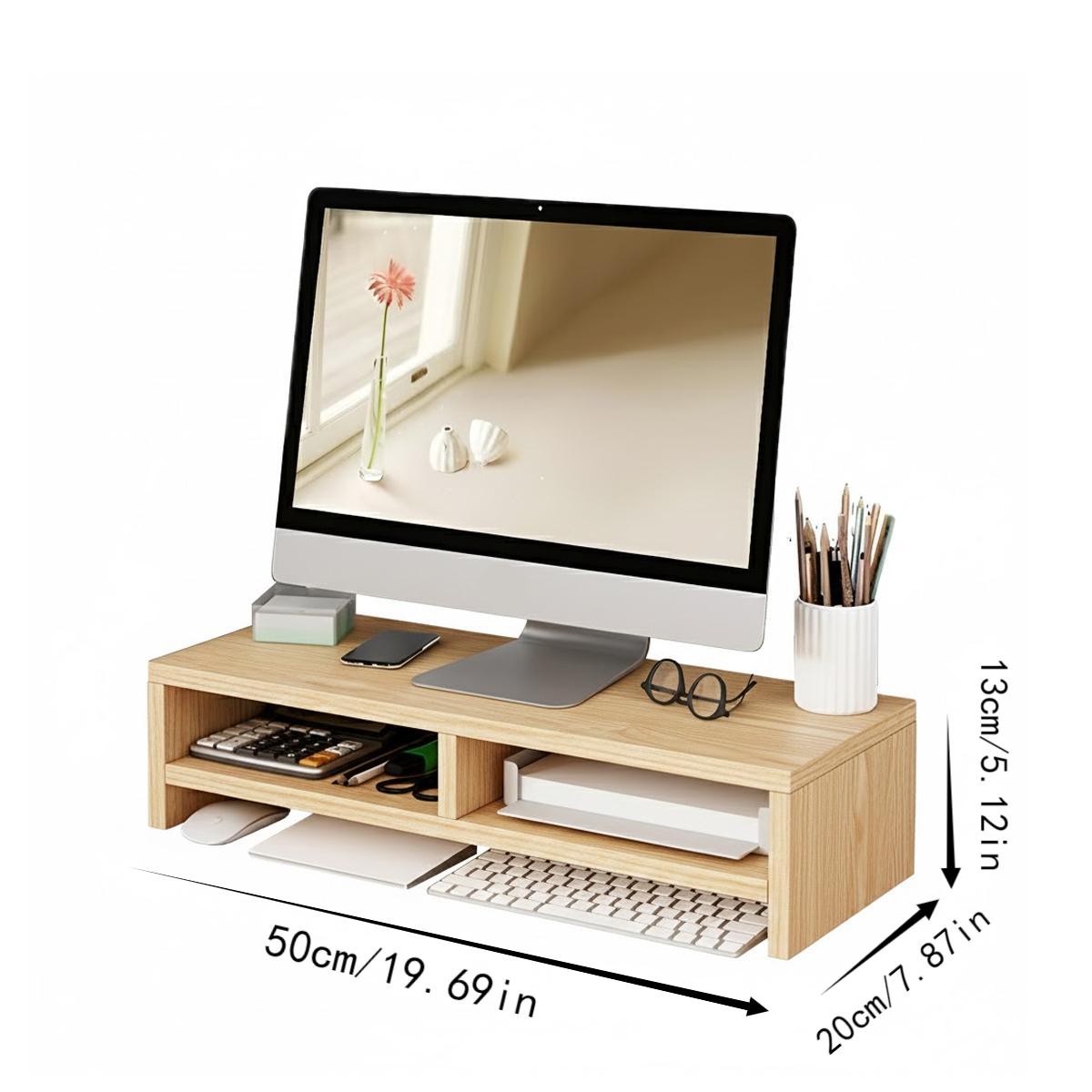 Double-Layer MDF Monitor Stand for Home Office