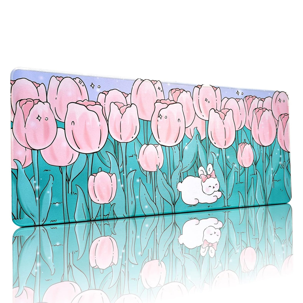 Flower Mouse Pad Oversized Non-Slip Rubber Base Waterproof