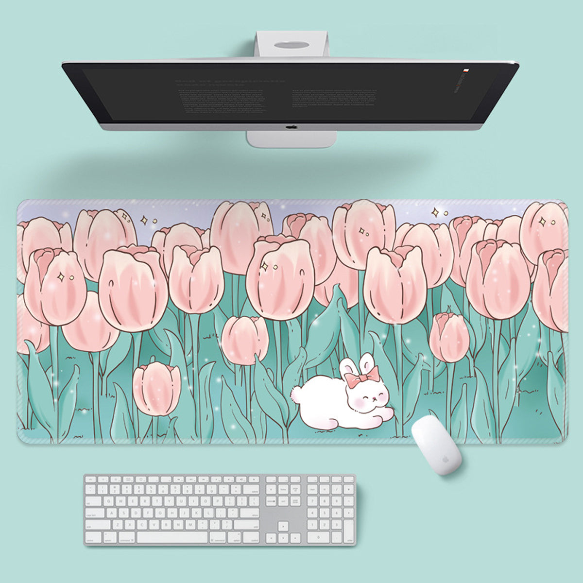 Flower Mouse Pad Oversized Non-Slip Rubber Base Waterproof