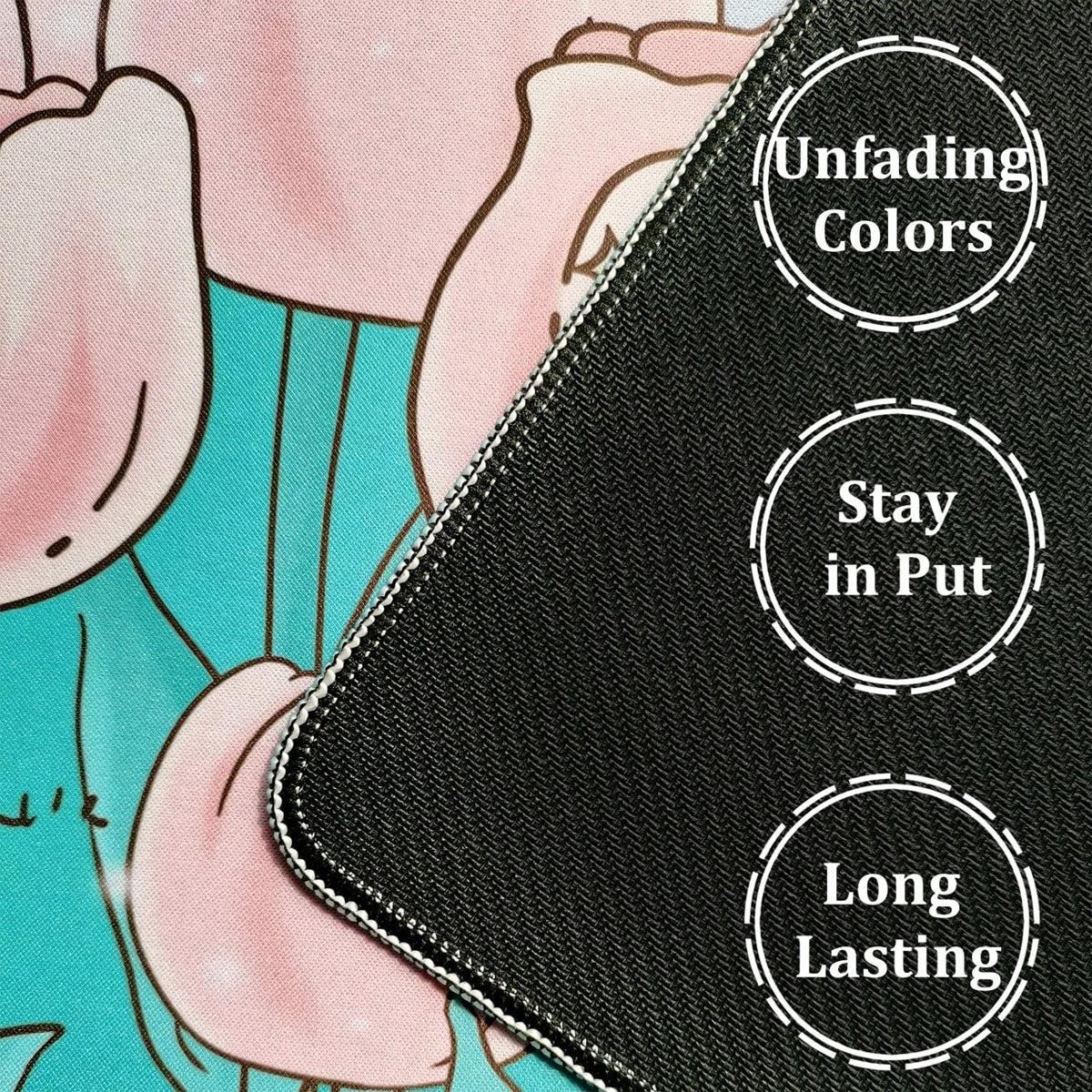 Flower Mouse Pad Oversized Non-Slip Rubber Base Waterproof