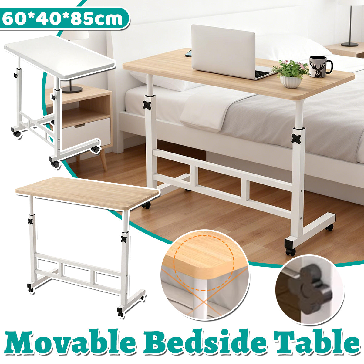Mobile Adjustable Bedside Laptop Desk