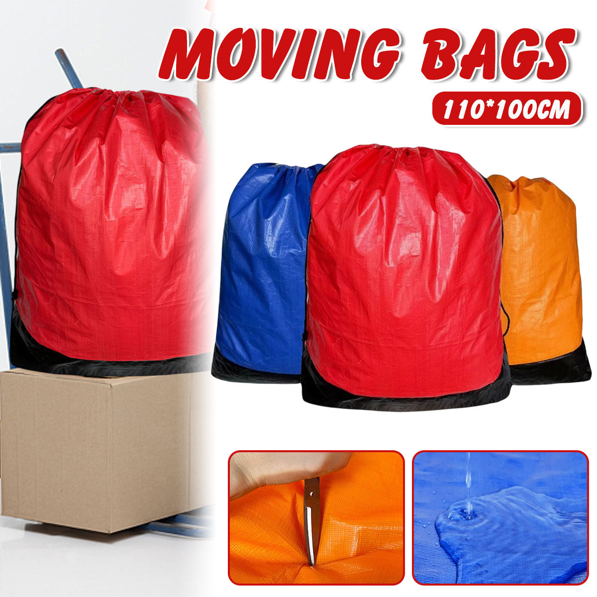 Waterproof Drawstring Moving Bag Large Packing Storage