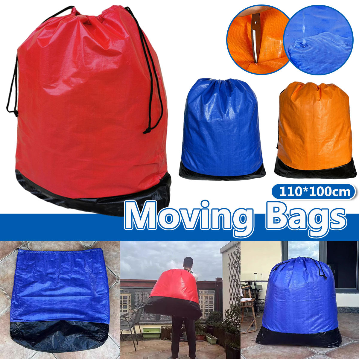Waterproof Drawstring Moving Bag Large Packing Storage