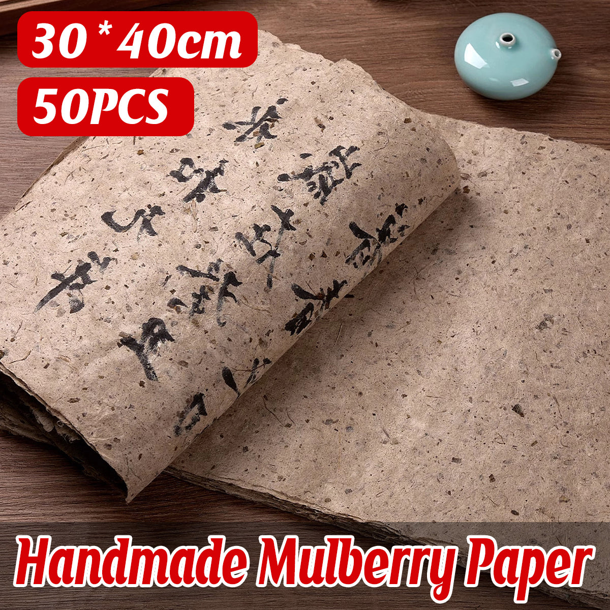 50 Sheets Handmade Mulberry Paper for Calligraphy