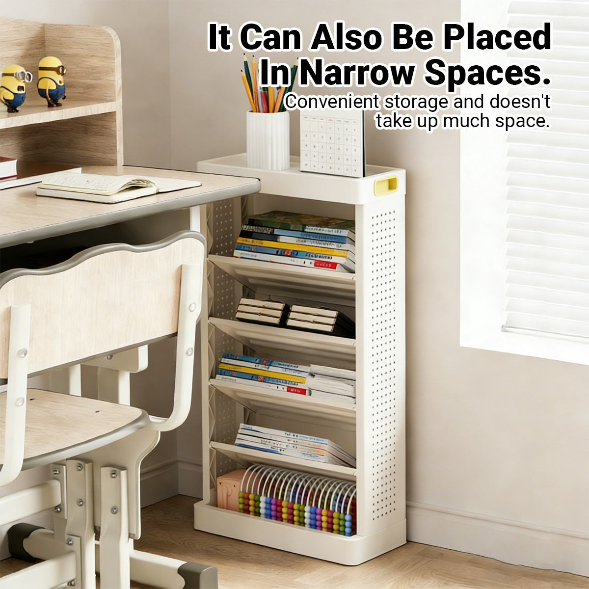 5-Tier Bookshelf Storage Rack with Angled Shelves