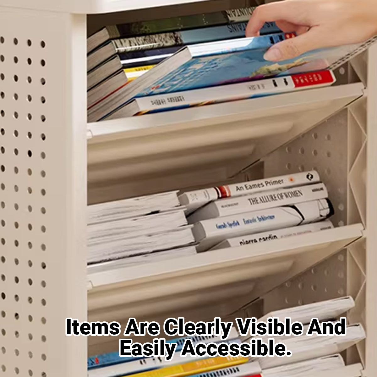 5-Tier Bookshelf Storage Rack with Angled Shelves