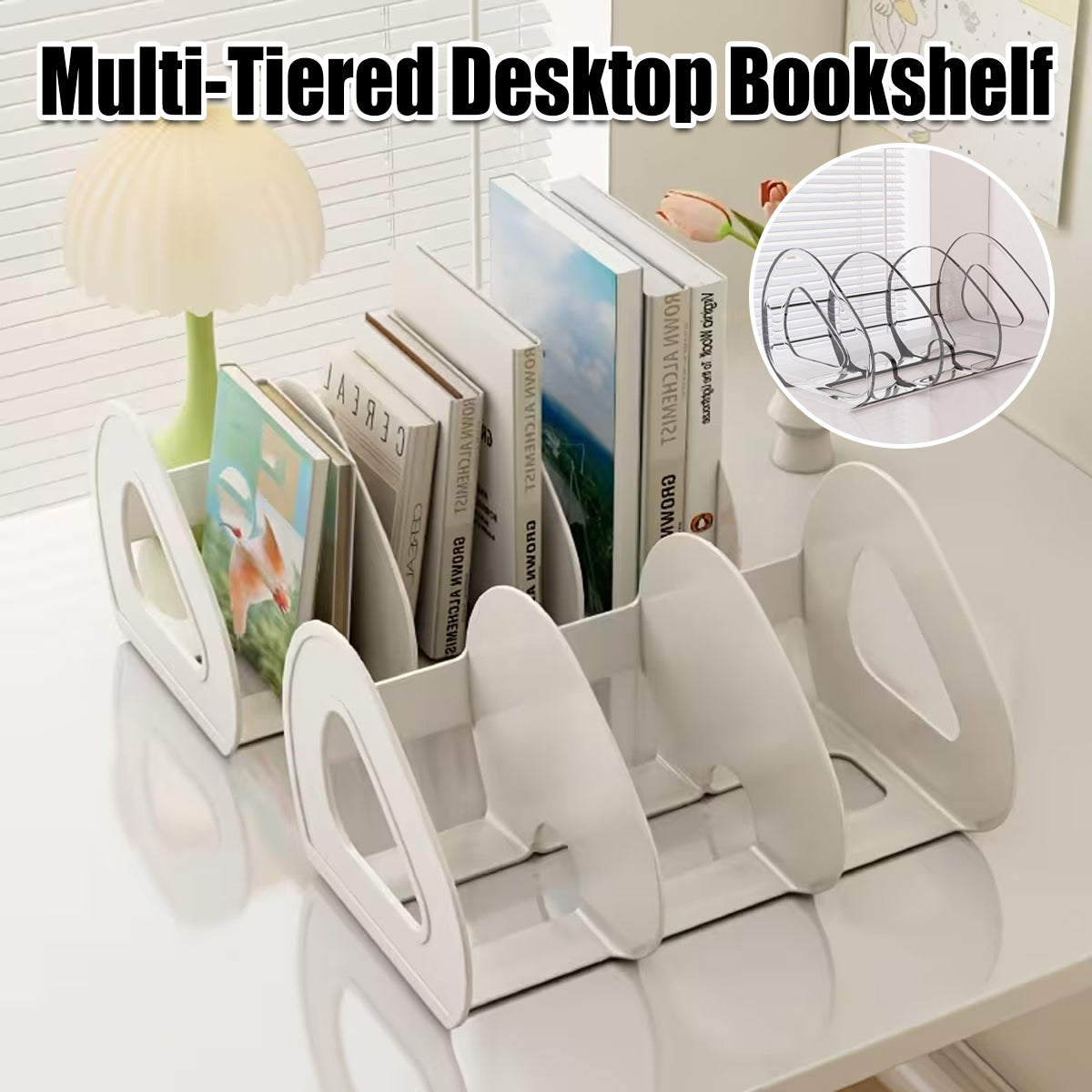 Desk Divider Shelf Organiser with 3 Compartments