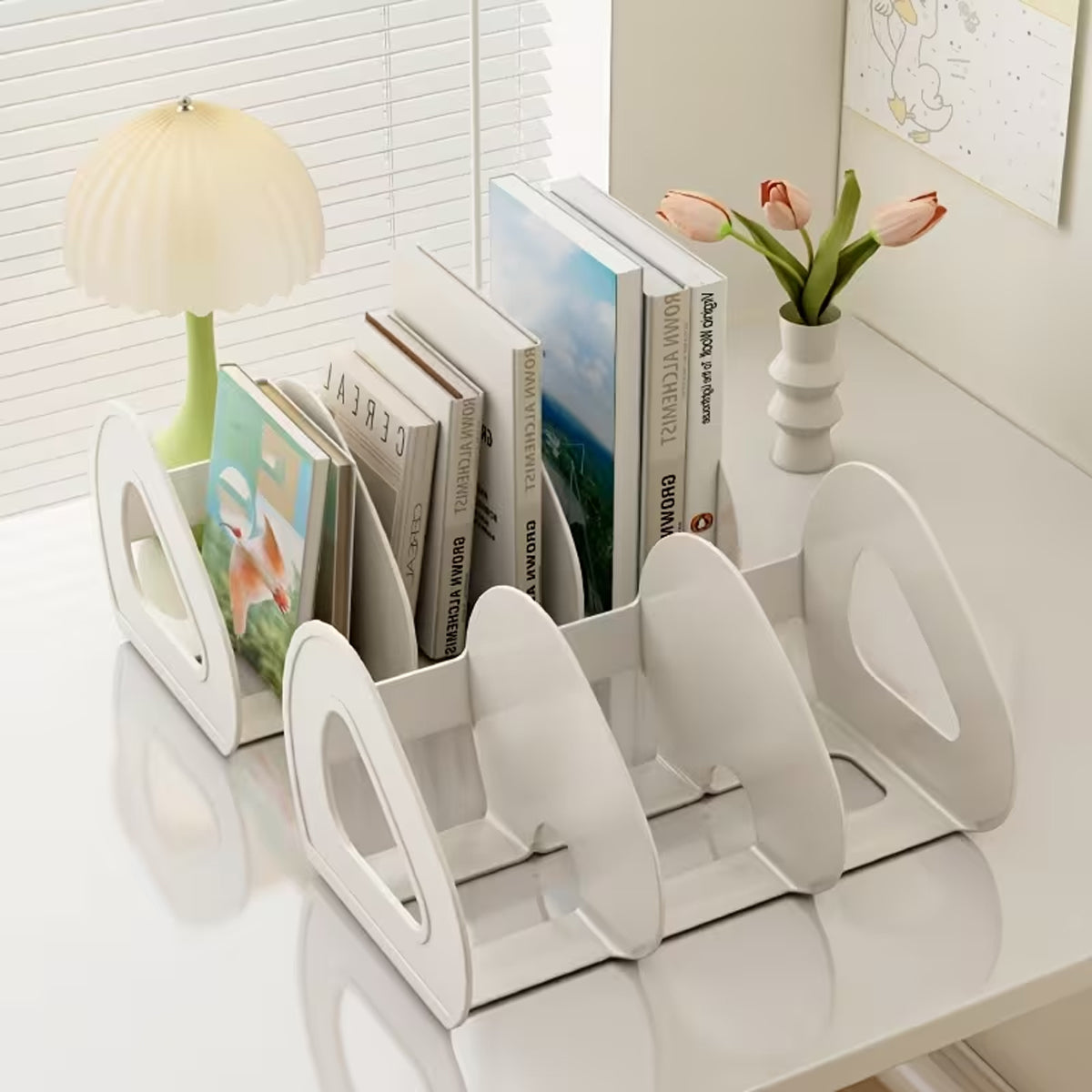 Desk Divider Shelf Organiser with 3 Compartments