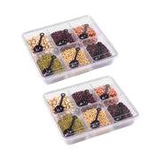 2pcs Clear Spice Container with 6 Compartments