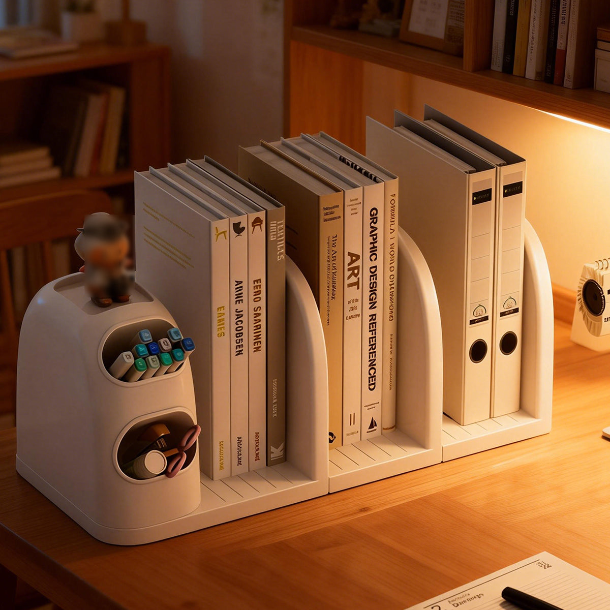 Desktop Book Stand with Storage Box Organizer