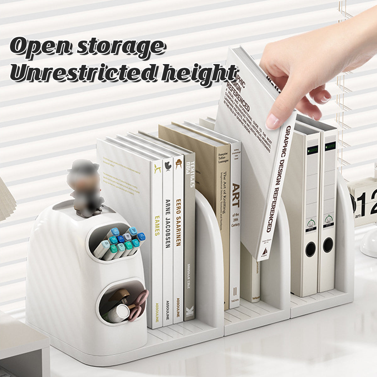 Desktop Book Stand with Storage Box Organizer
