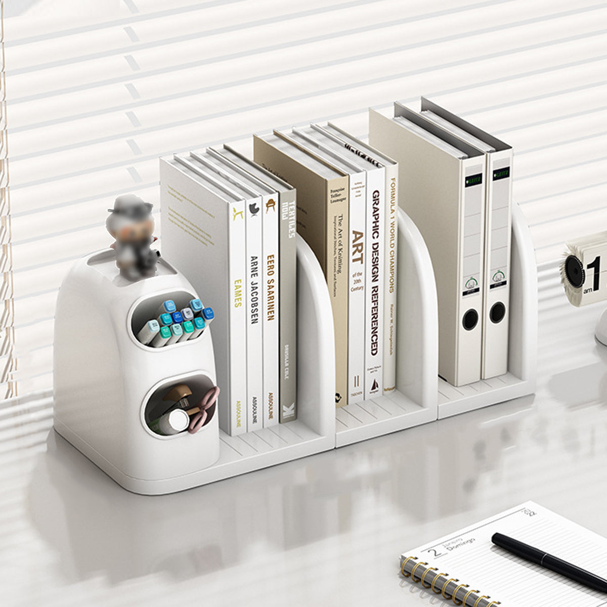 Desktop Book Stand with Storage Box Organizer