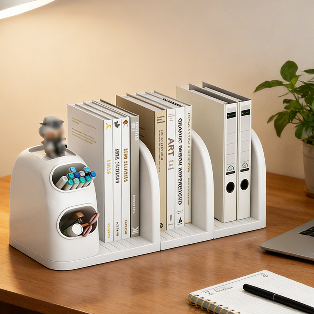 Desktop Book Stand with Storage Box Organizer