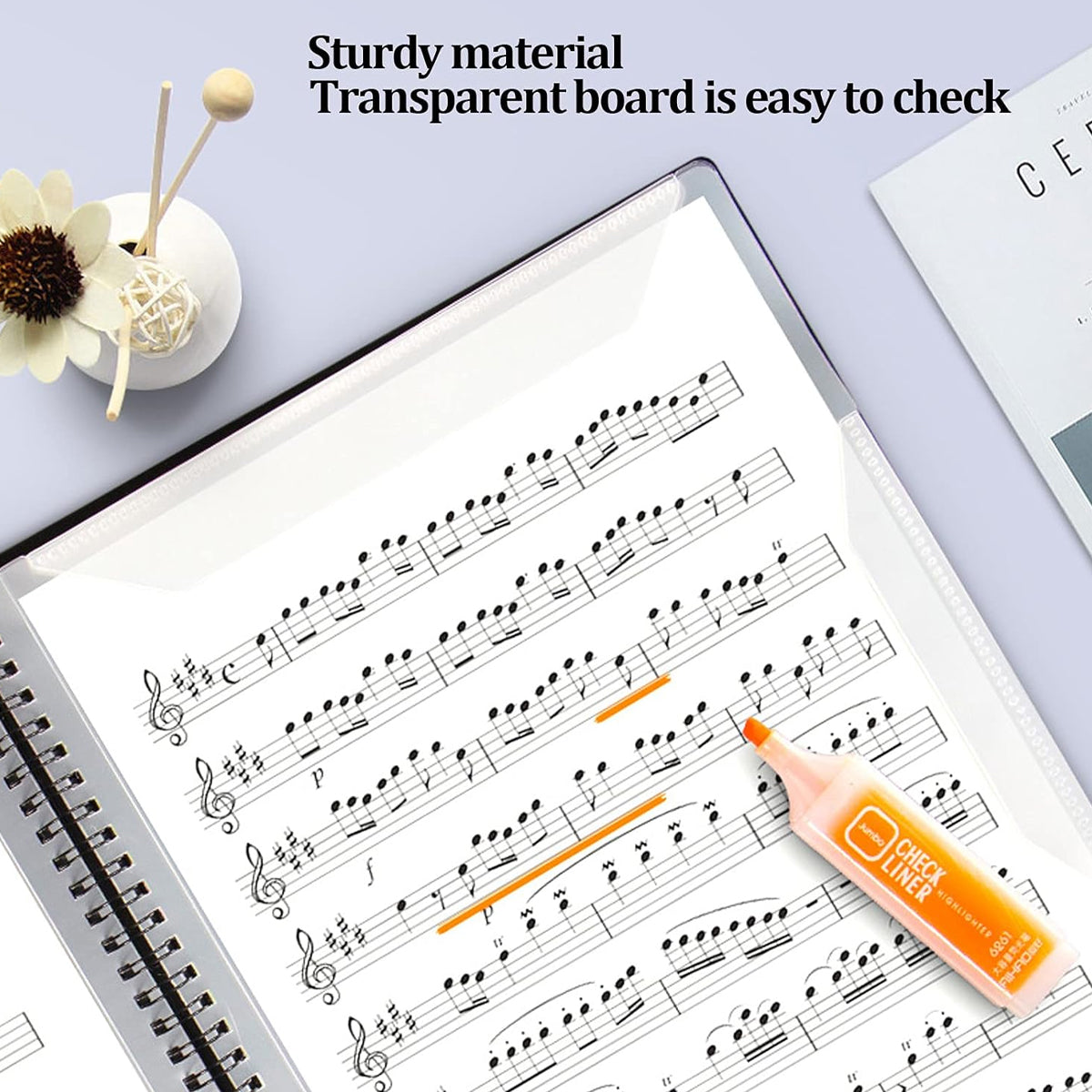 A4 Sheet Music Binder with Adjustable Pages
