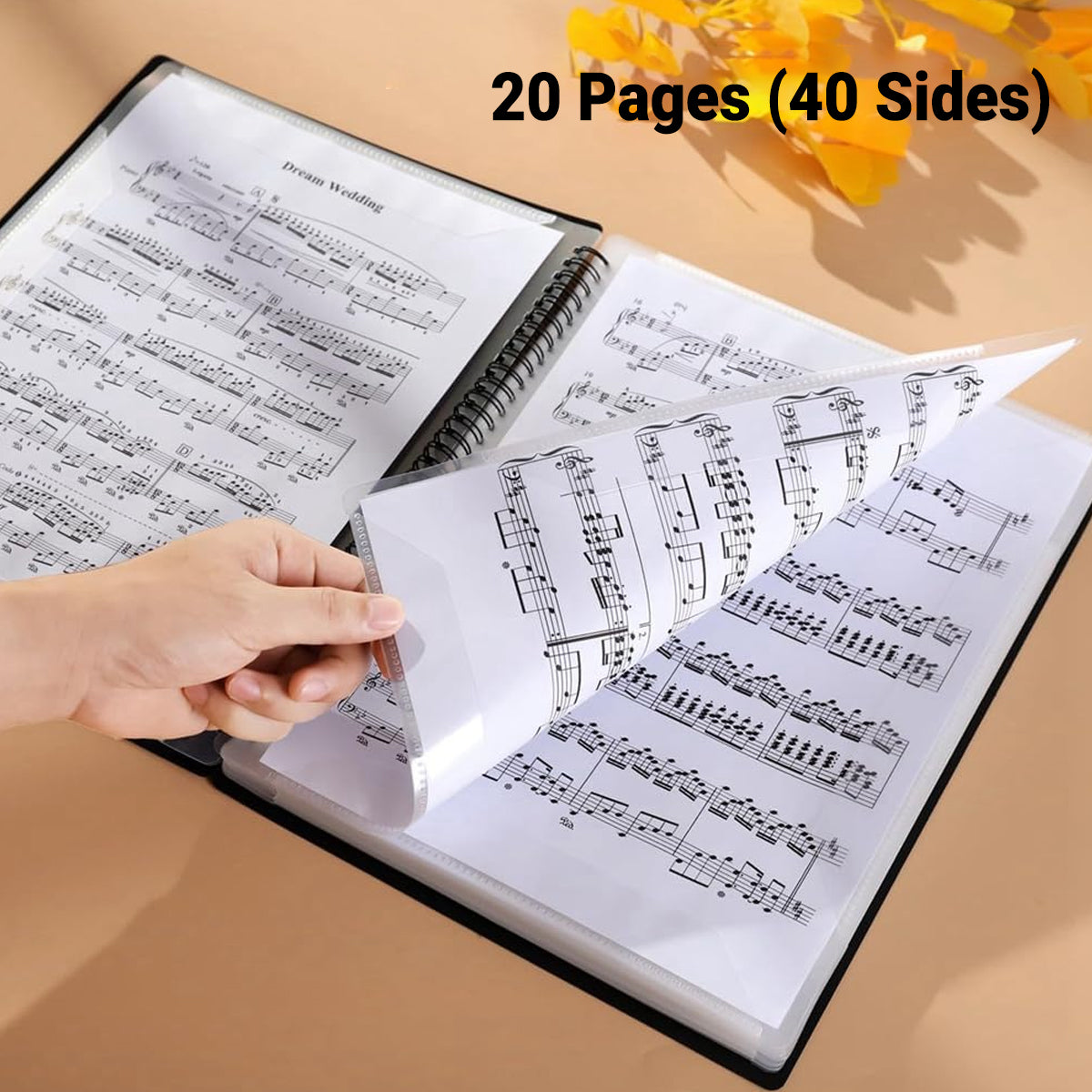 A4 Sheet Music Binder with Adjustable Pages