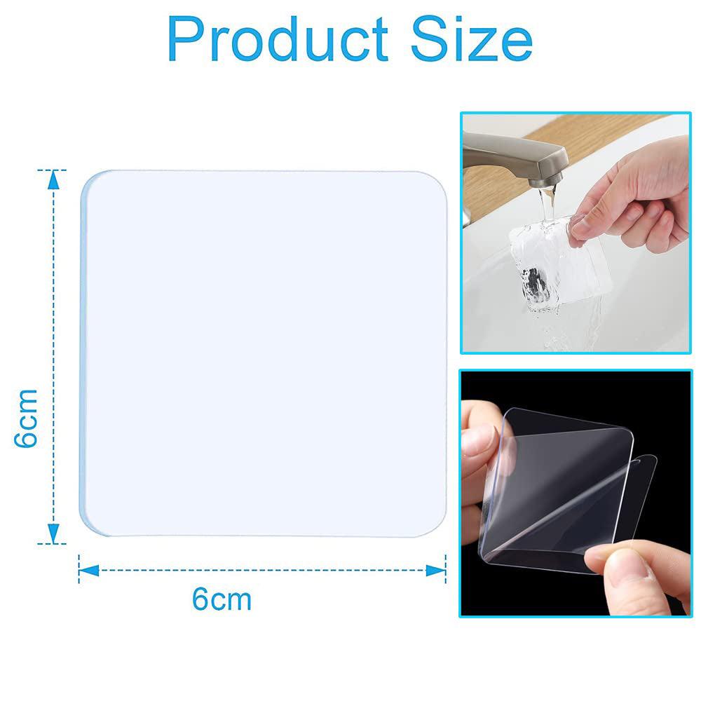 Nano Double-Sided Clear Gel Tape 6×6cm Reusable Traceless Adhesive Pad