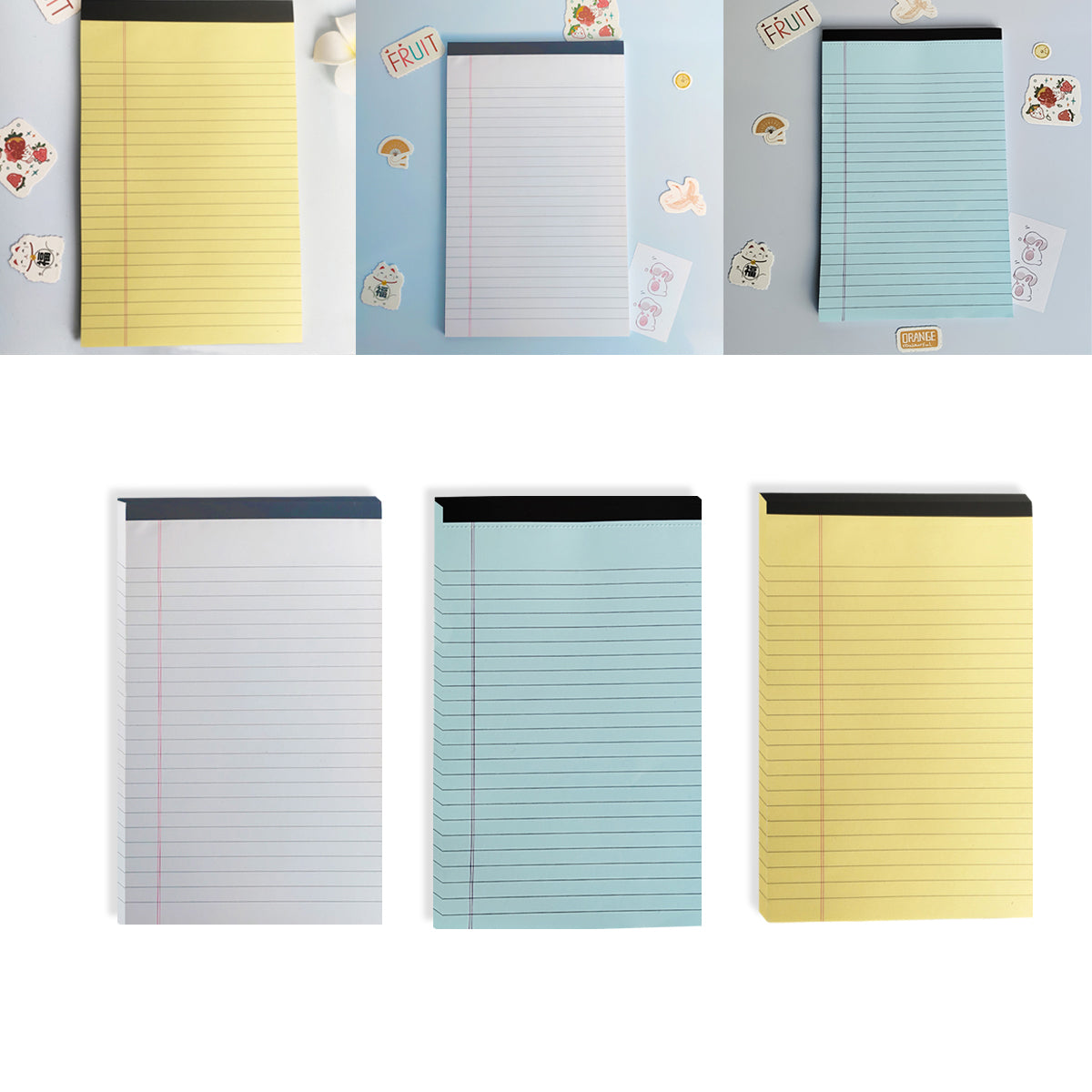 4 Pcs Tearable Lined Notepad Set | Colourful Memo Pad with 200 Sheets