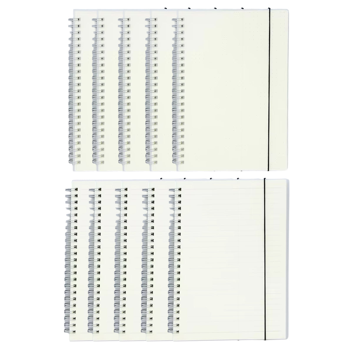 10 Pcs Spiral Notebooks Blank and Lined Coil Waterproof Cover