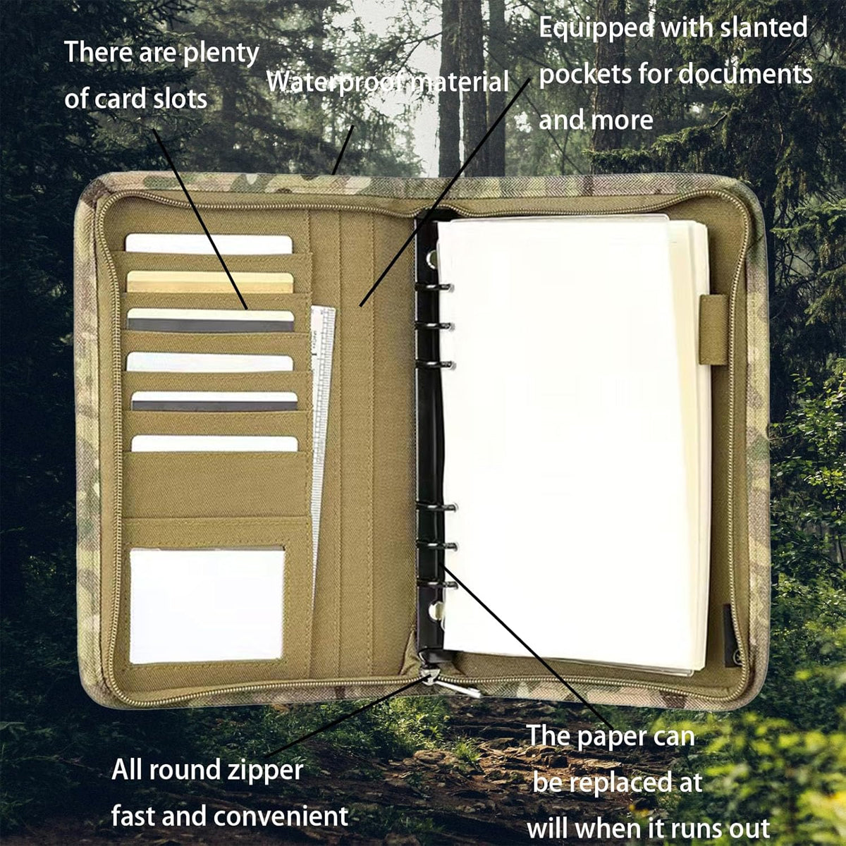 Outdoor Tactical Notebook Cover with A6 Binder