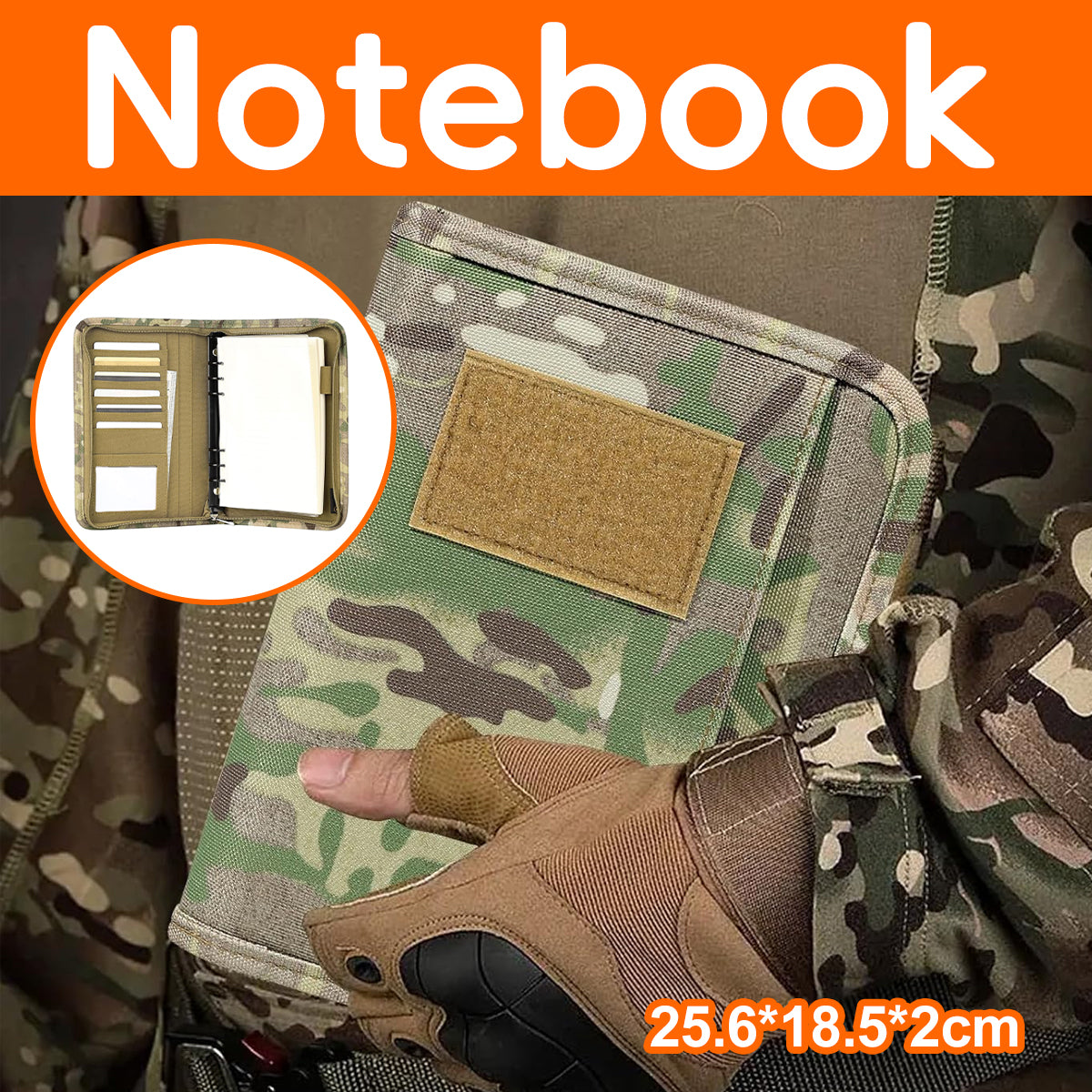Outdoor Tactical Notebook Cover with A6 Binder
