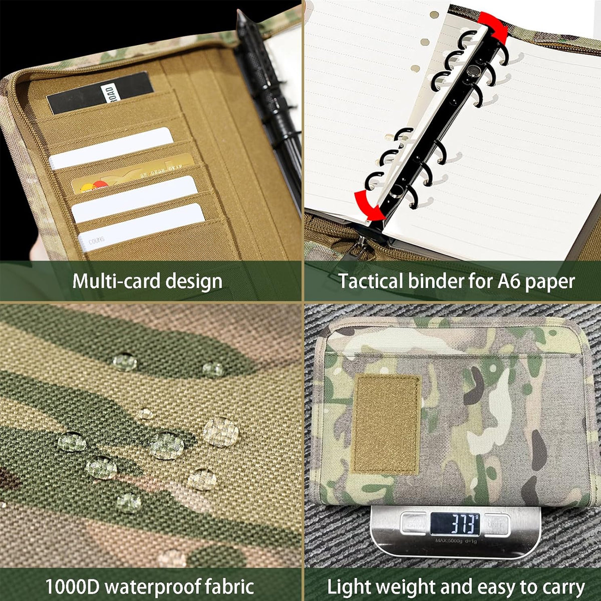 Outdoor Tactical Notebook Cover with A6 Binder