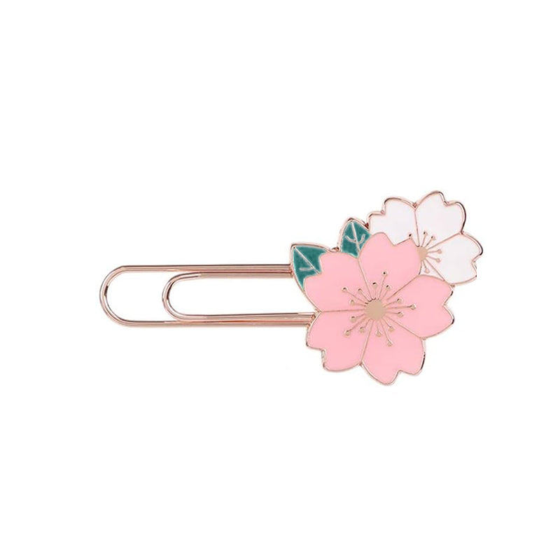 1 Pc Sakura Metal Bookmark Cherry Blossom Paper Clip