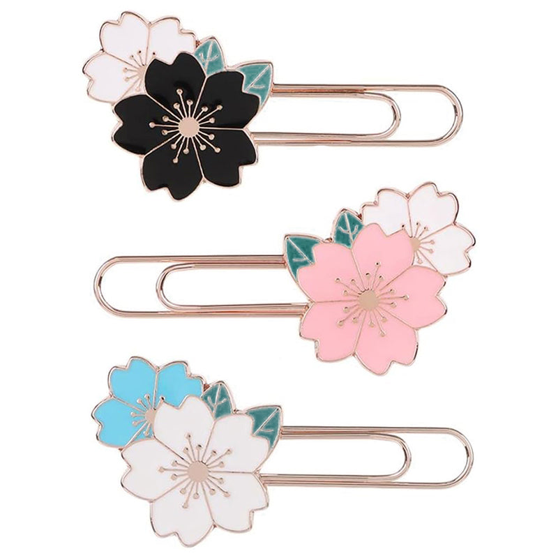 1 Pc Sakura Metal Bookmark Cherry Blossom Paper Clip