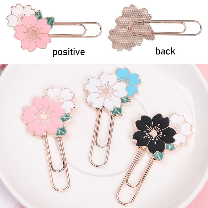 1 Pc Sakura Metal Bookmark Cherry Blossom Paper Clip