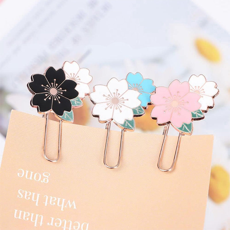 1 Pc Sakura Metal Bookmark Cherry Blossom Paper Clip