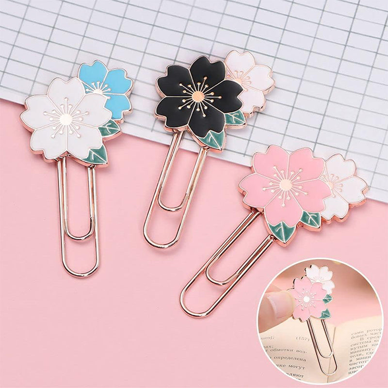 1 Pc Sakura Metal Bookmark Cherry Blossom Paper Clip