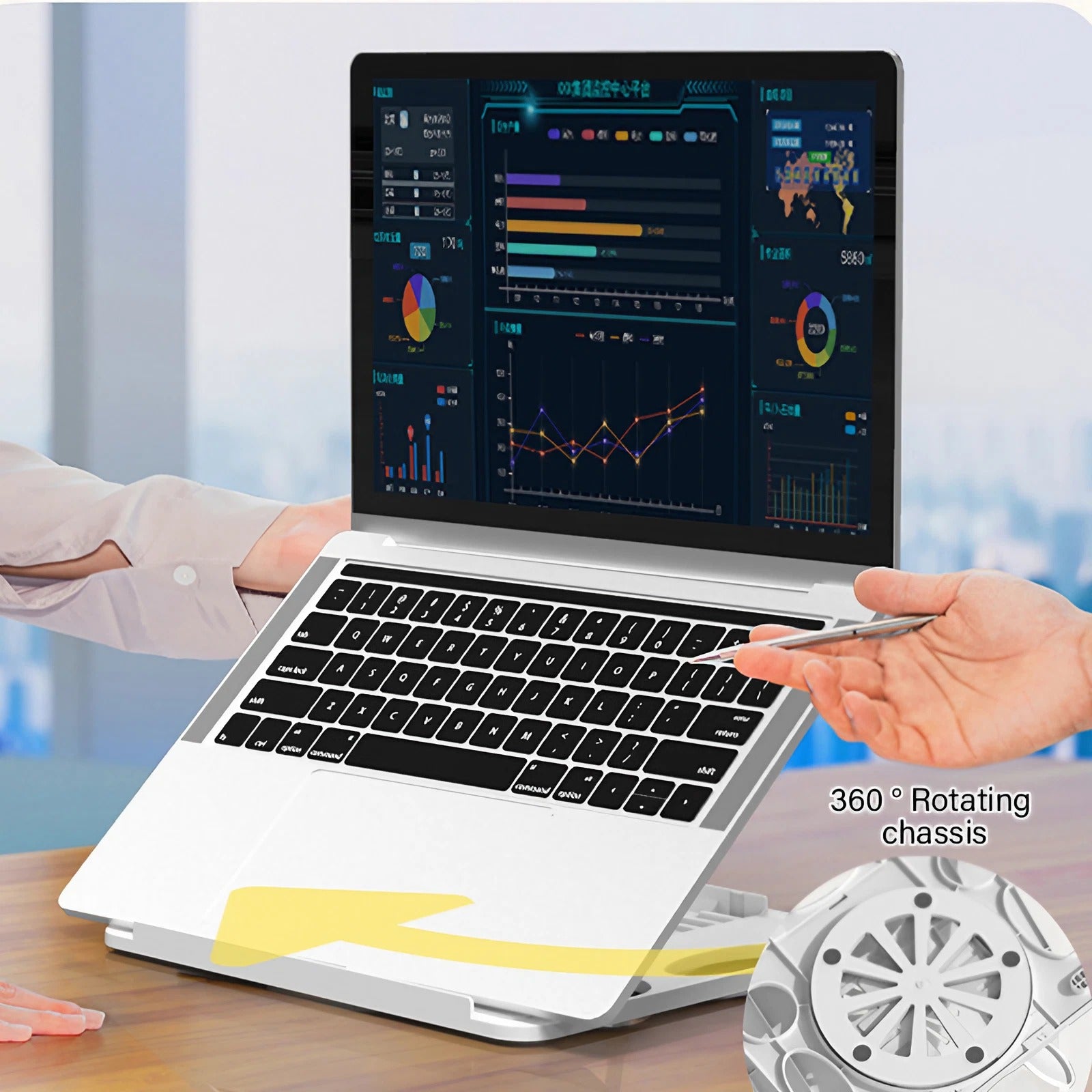 Foldable Adjustable Laptop Stand with 8 Angles and Cooling