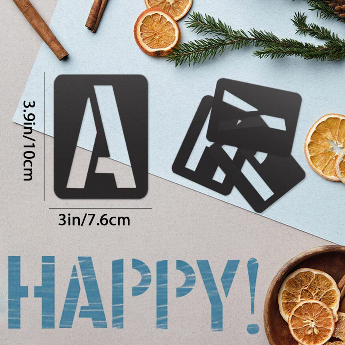 42 Pcs DIY Letter Number Stencils Wall Furniture