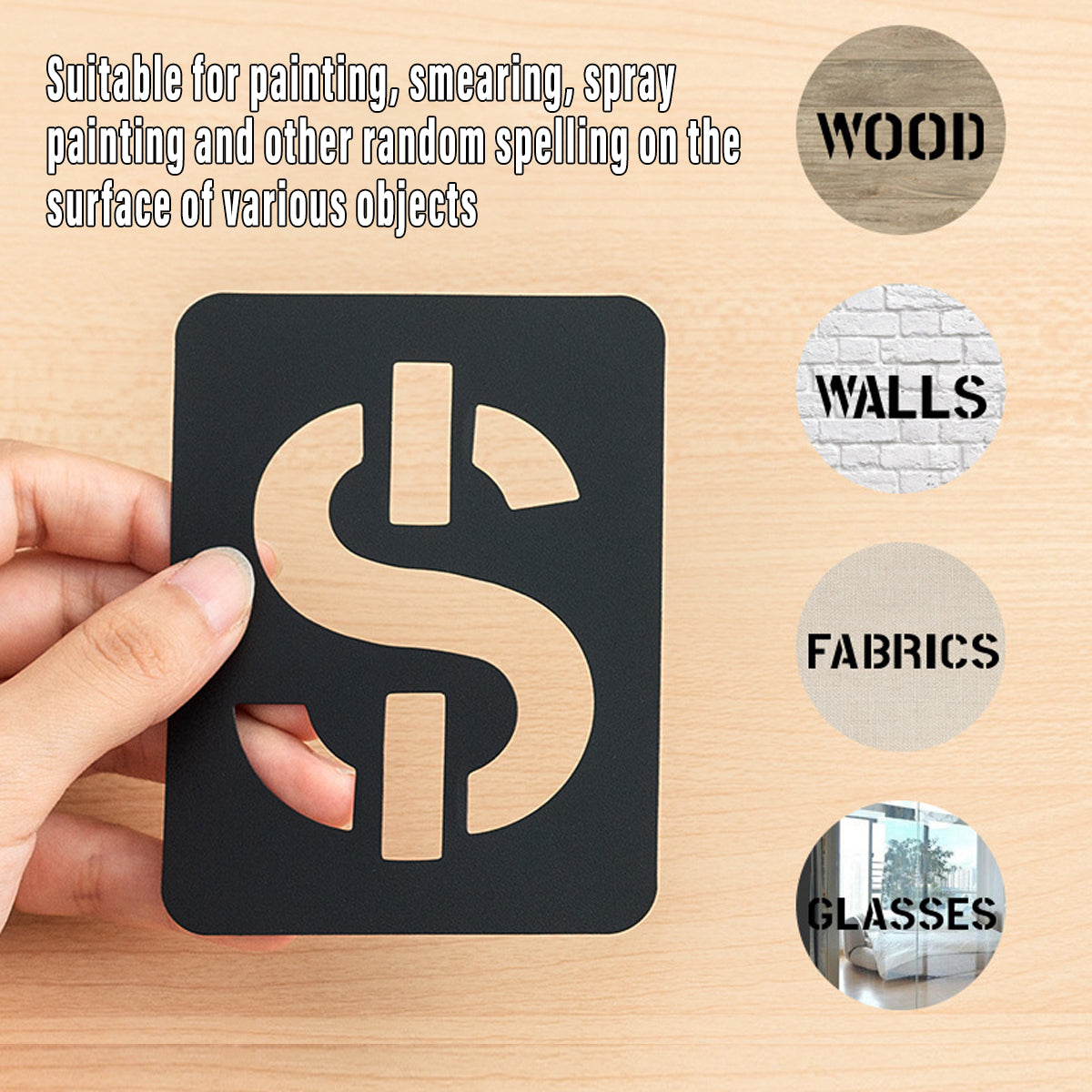 42 Pcs DIY Letter Number Stencils Wall Furniture