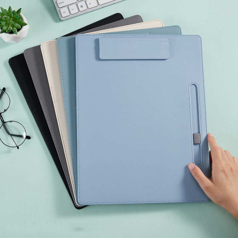 2 Pcs Conference File Holder Leather Board Clips