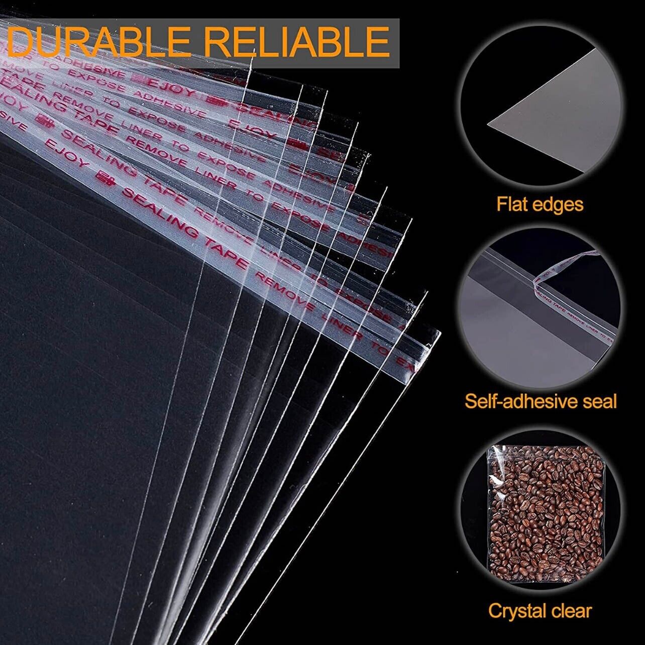 Self Seal Clear OPP Cellophane Bags Bulk Packaging