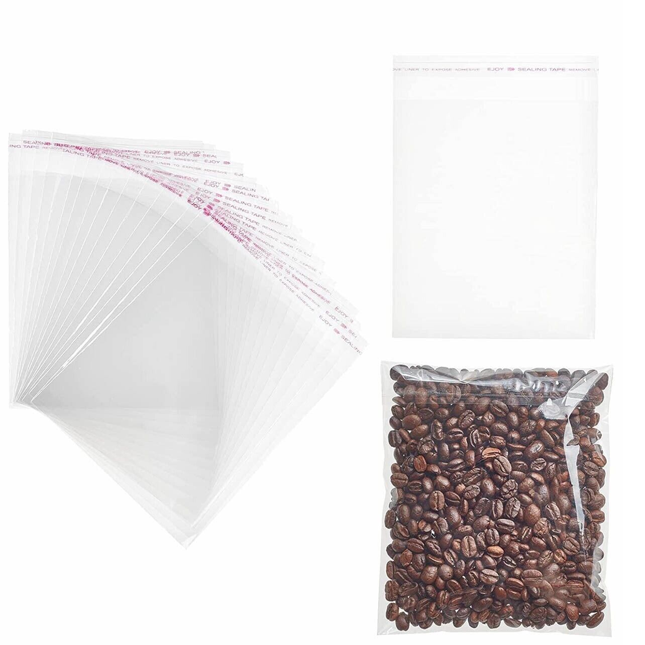 Self Seal Clear OPP Cellophane Bags Bulk Packaging