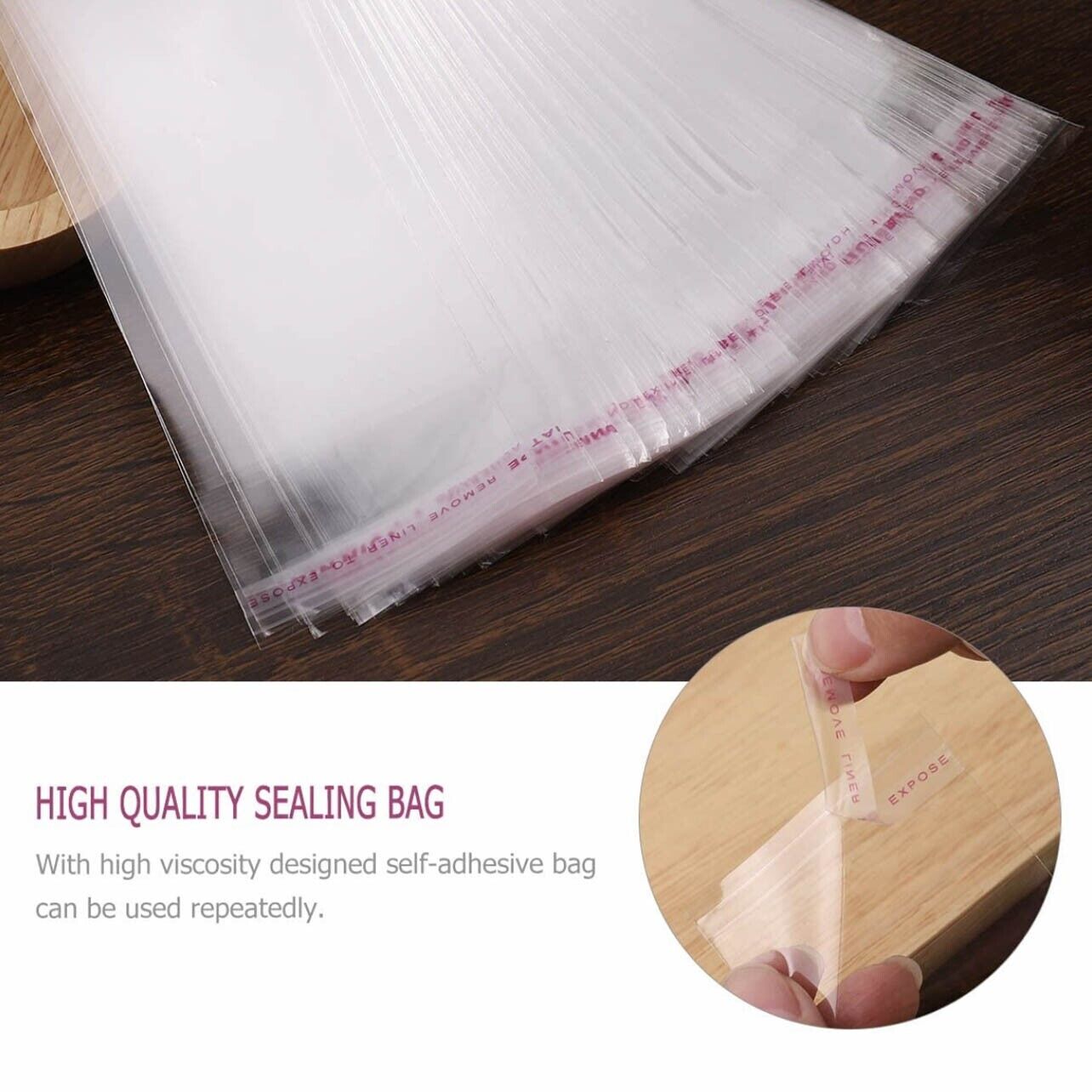 Self Seal Clear OPP Cellophane Bags Bulk Packaging