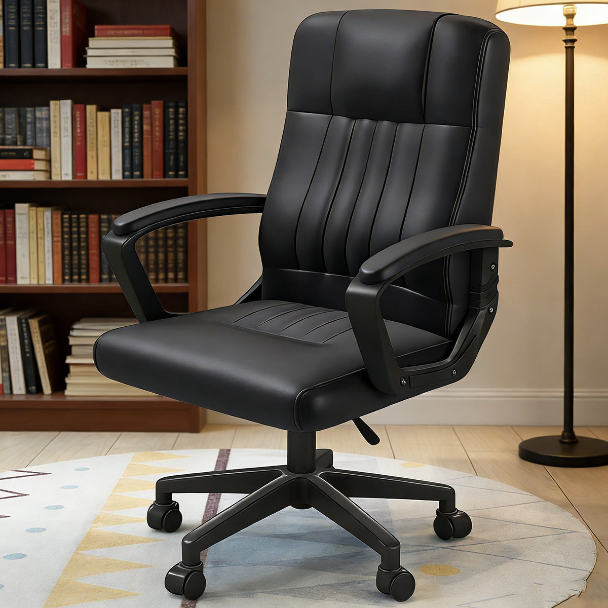 Swivel Office Chair with Wheels and Padded Seat