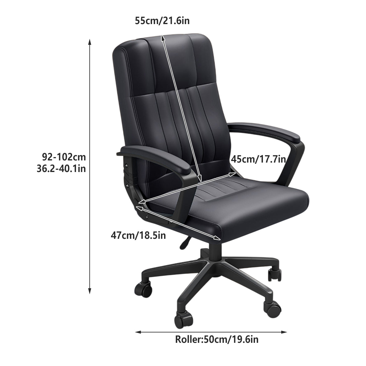 Swivel Office Chair with Wheels and Padded Seat