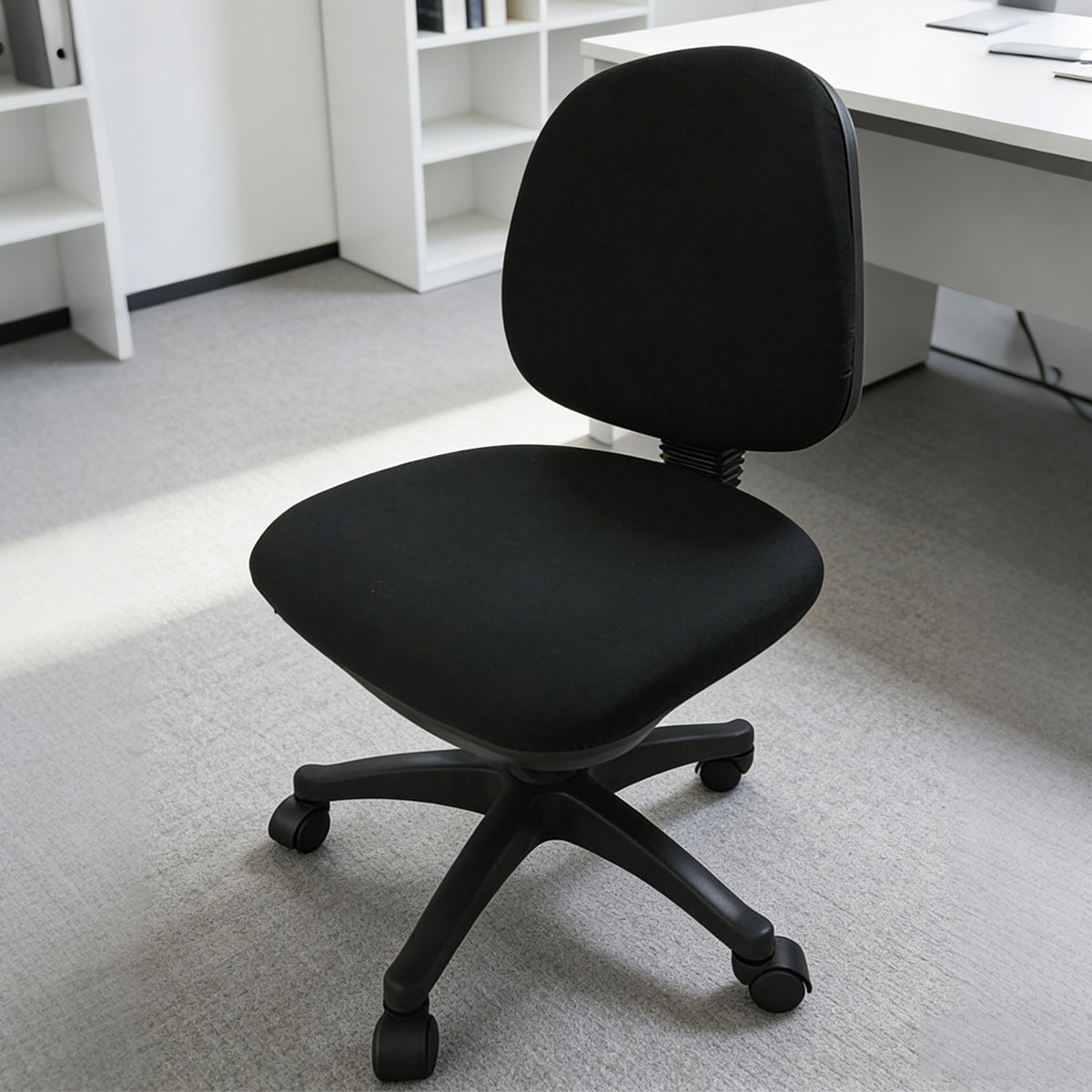 High Back Office Chair Adjustable Height Fabric Seat