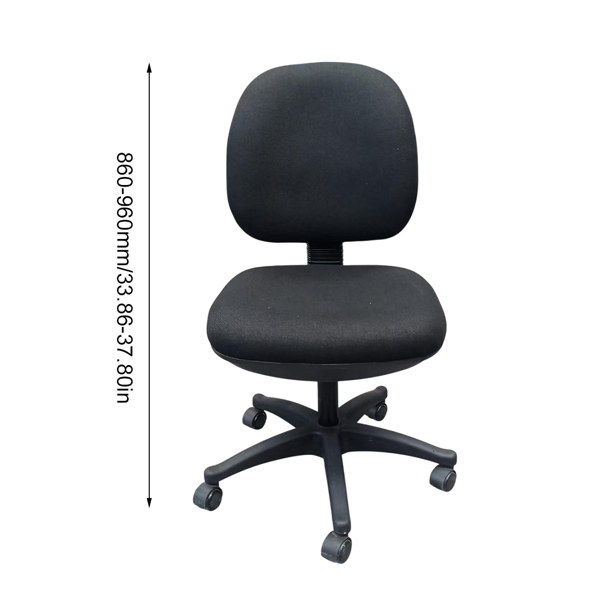 High Back Office Chair Adjustable Height Fabric Seat