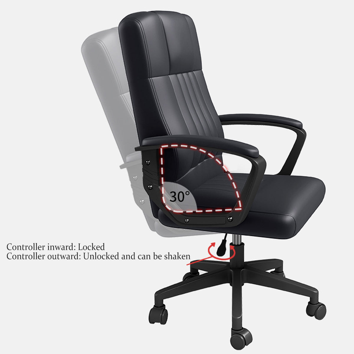 Swivel Office Chair with Wheels and Padded Seat