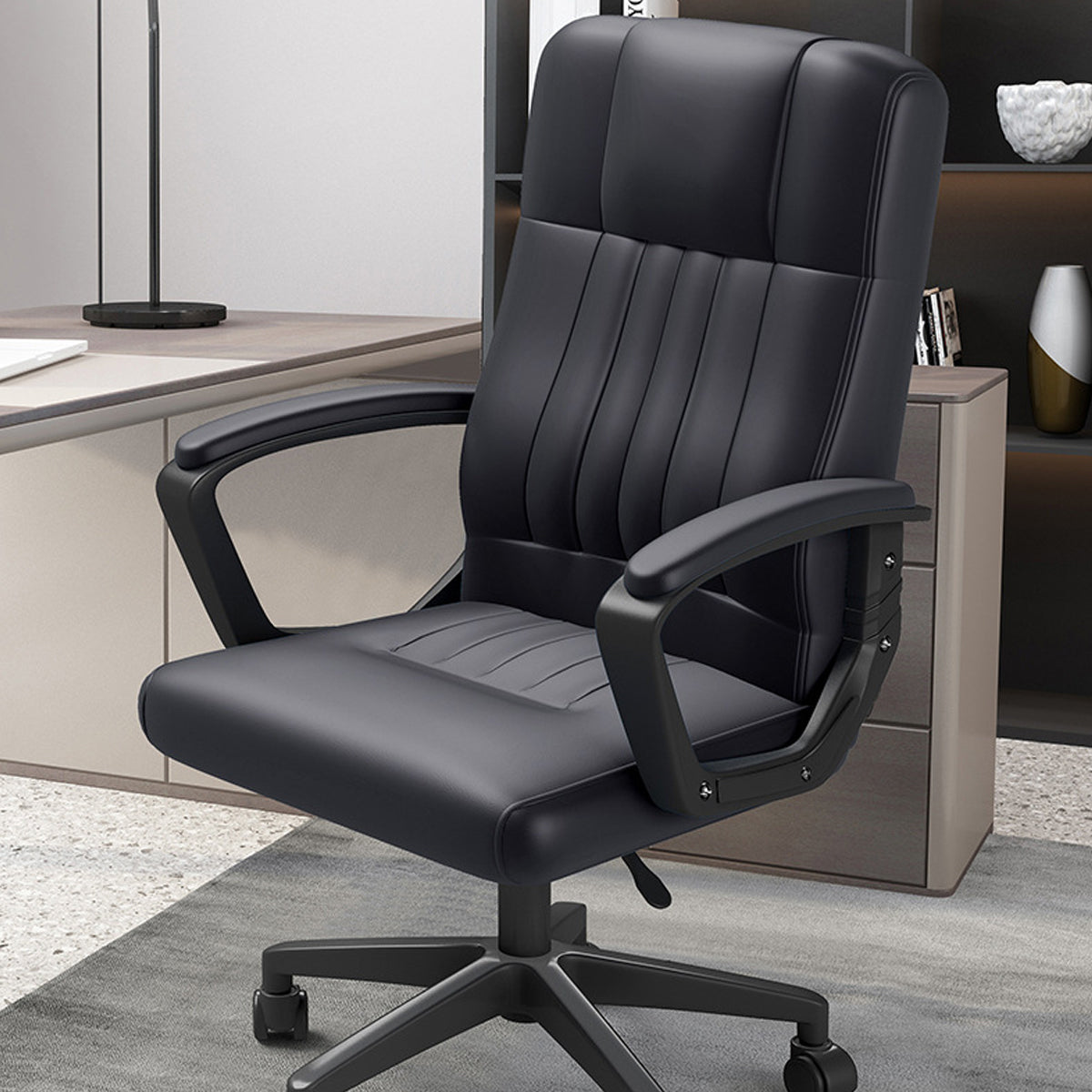 Swivel Office Chair with Wheels and Padded Seat