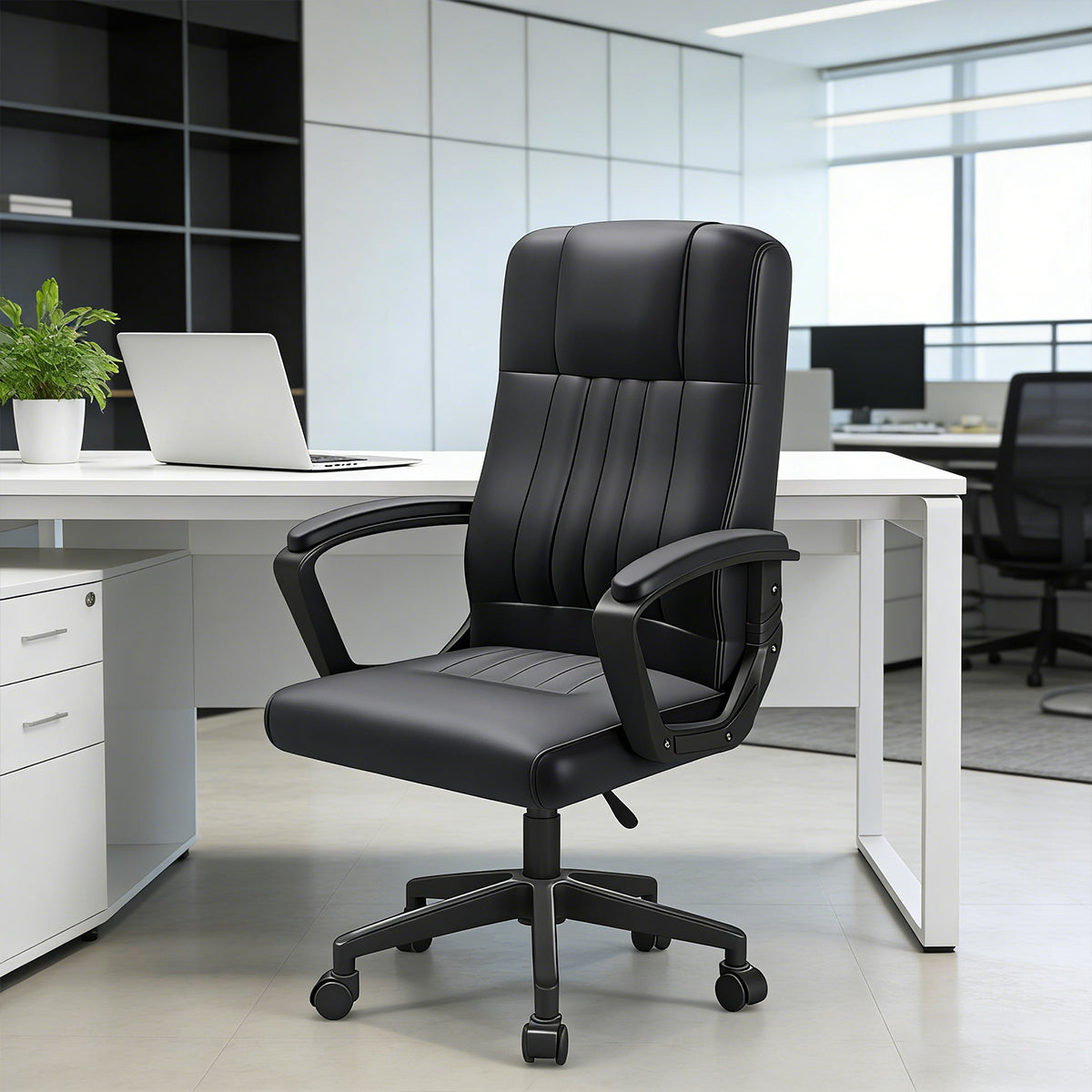 Swivel Office Chair with Wheels and Padded Seat