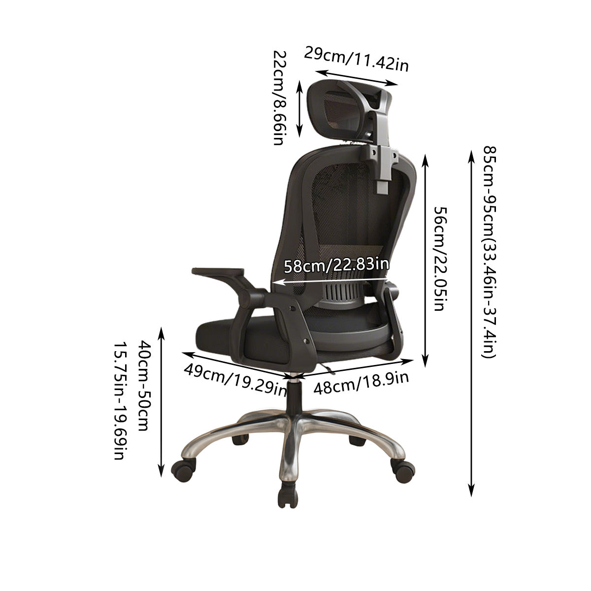 Ergonomic Office Chair Adjustable Mesh Desk Chair with Headrest