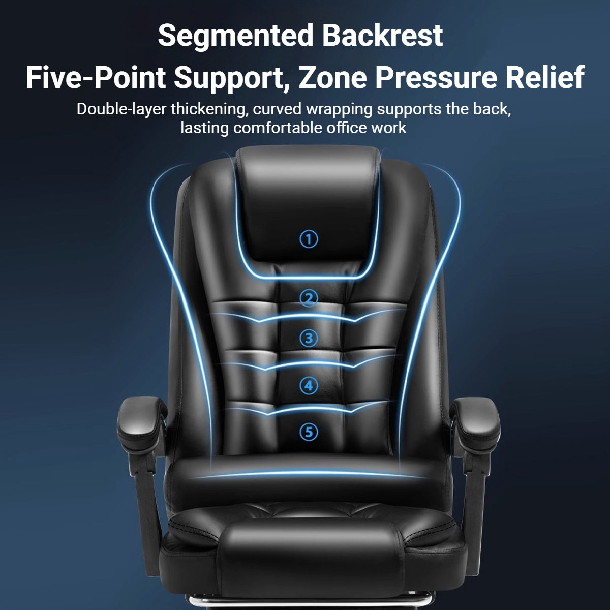 Ergonomic Office Chair Armrests and Footrest Wheels