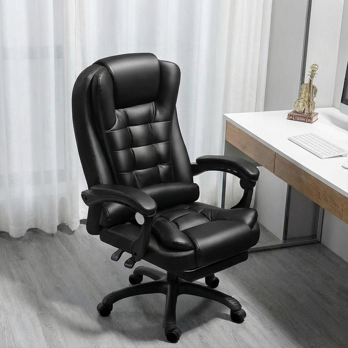 Ergonomic Office Chair Armrests and Footrest Wheels