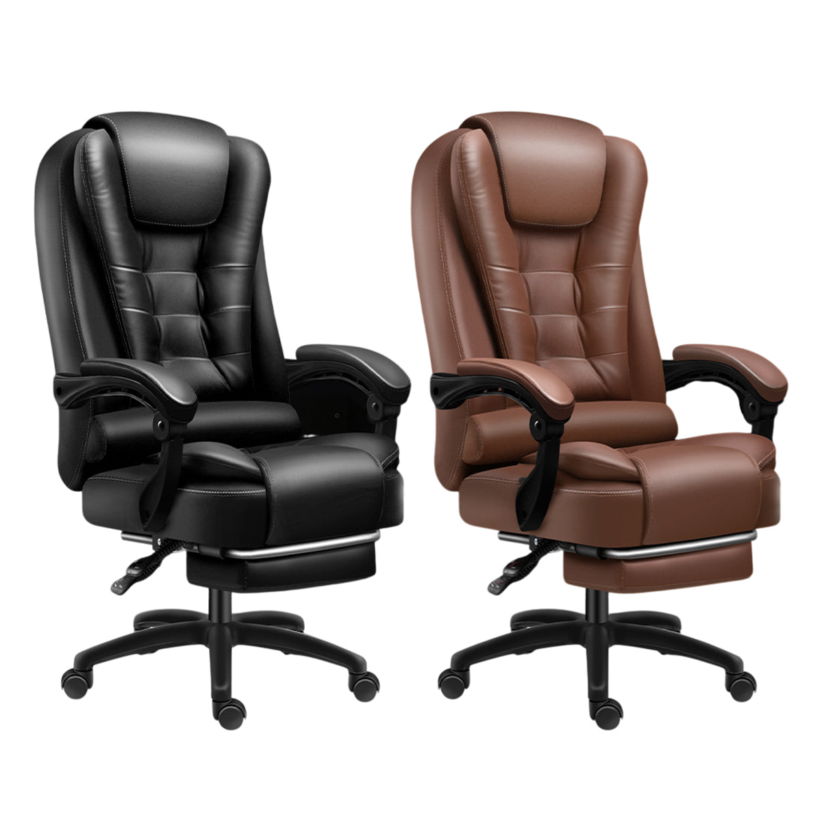 Ergonomic Office Chair Armrests and Footrest Wheels